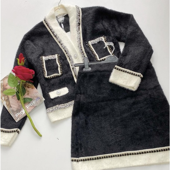 35 MADE IN EUROPE DESIGNER CHIC JACKET AND SKIRT SET - Picture 3 of 5